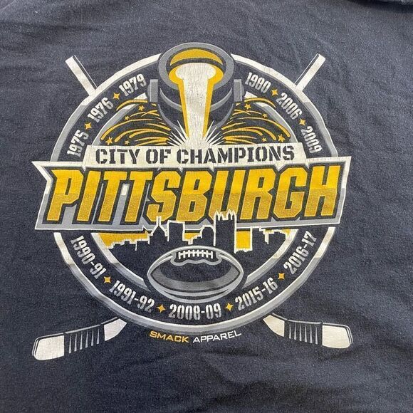 4XL Pittsburgh City of Champions Long Sleeve T Shirt Smack Apparel - Picture 2 of 9